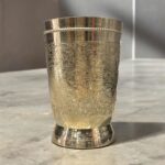 Ambika Damru Brass Glass 400ml – Set of Two, Handcrafted with Traditional Engravings, Eco-Friendly Drinkware