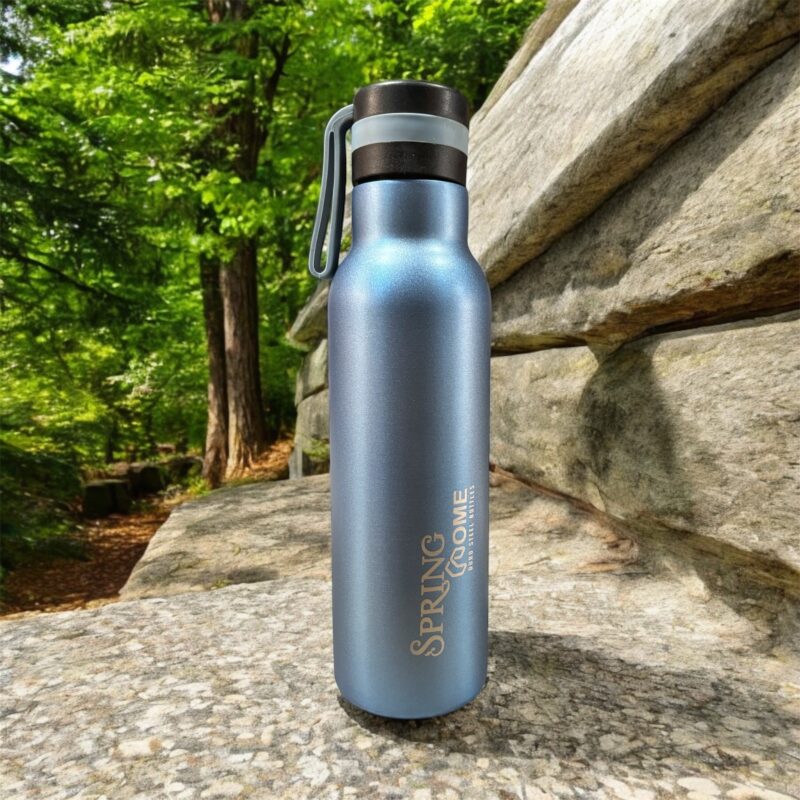 A rugged and insulated Marvel 600 Spring Home Duro Steel Bottle (500ml) made from 18/8 stainless steel, designed for hikers, campers, and travelers. Keeps beverages hot or cold for long hours with a leak-proof and rust-resistant design.