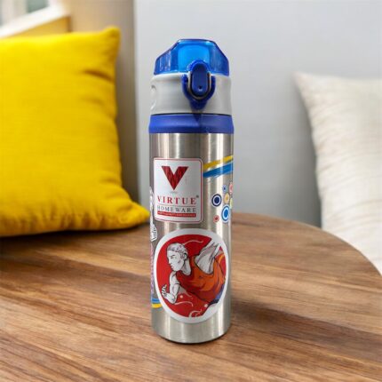 A durable and insulated Ocean Virtue HomeWare Steel Bottle (600ml), made from high-quality stainless steel, designed to keep beverages hot or cold for long hours. Leak-proof, rust-proof, and perfect for school, travel, hiking, and outdoor adventures.