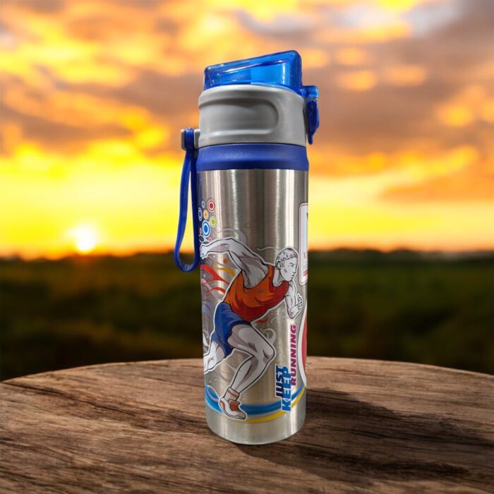 A durable and insulated Ocean Virtue HomeWare Steel Bottle (600ml), made from high-quality stainless steel, designed to keep beverages hot or cold for long hours. Leak-proof, rust-proof, and perfect for school, travel, hiking, and outdoor adventures.