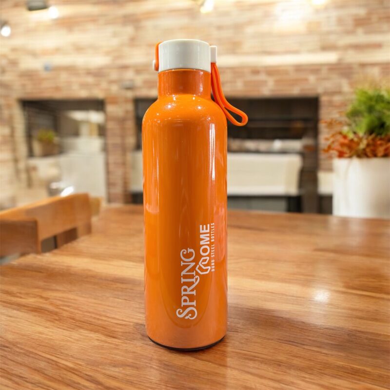 A durable and insulated Dew 700 Spring Home Duro Steel Bottle (500ml) made from high-quality stainless steel, perfect for keeping beverages hot or cold for long hours. Ideal for hikers, campers, and travelers.