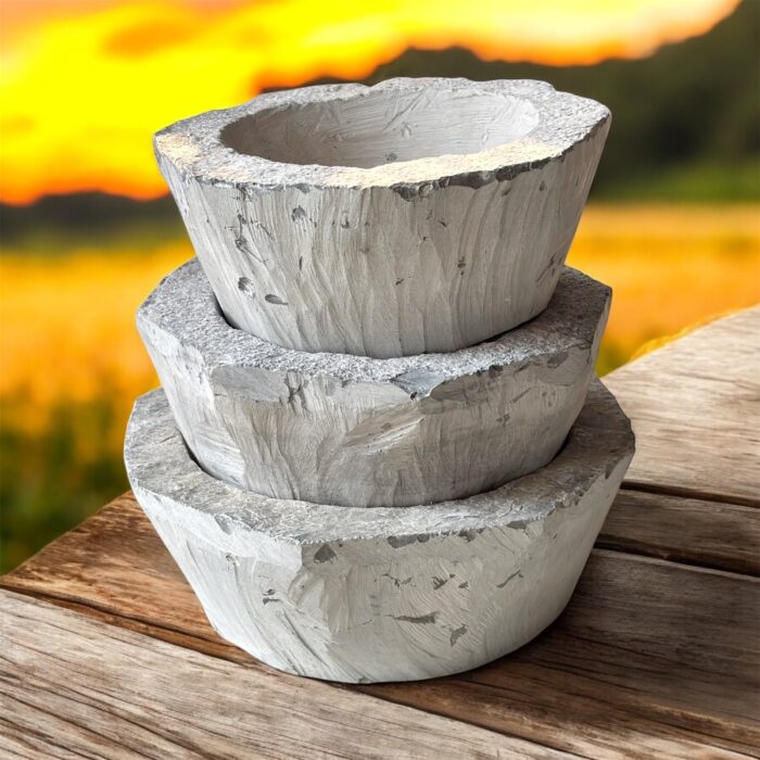 Punjabi Kunda Danda – Traditional Grinded Stone Mortar and Pestle with Hexagon Design for Ayurvedic and Herbal Preparations, Available in 8, 9, and 10 Inch Sizes