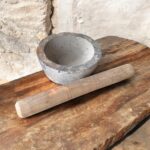Punjabi Kunda Danda Mortar and Pestle – Grinded Stone, Round Design for Ayurvedic and Herbal Preparations, Available in 8 and 10 Inch Sizes