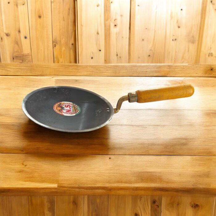 Pure iron roti turner with wooden handle for chapati and dosa flipping – eco-friendly Indian kitchen cookware