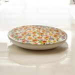 BloomCraft Italian Marble Chakla Belan Set – 10-inch floral marble roti board with 12-inch wooden rolling pin, hygienic, premium, and perfect for gifting.