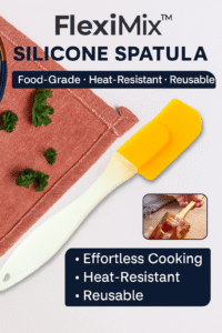 FlexiMix™ Silicone Spatula – 4-Piece Non-Stick, Heat-Resistant Kitchen Essentials Set by RuliaRams, ideal for cooking & baking.