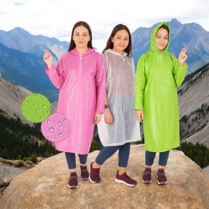 RainShield Nex unisex reusable poncho pack of 3 – waterproof rain protection