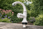 Kankhal Long Neck PVC Water Tap for Garden and Outdoor Watering, White Rust-Free Long Neck Tap for Hose Connection and Car Washing