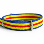 Set of 4 PawStripe™ Classic Nylon Dog Collars, heavy-duty, 19.5-inch long and 1-inch wide, designed for medium-to-large active dogs like Labradors and German Shepherds.