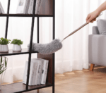 Adjustable ceiling fan cleaning duster with long handle and soft microfiber head for high ceiling dust removal