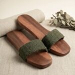 Traditional wooden charan paduka for gents used in temple and home mandir for daily puja and spiritual practices