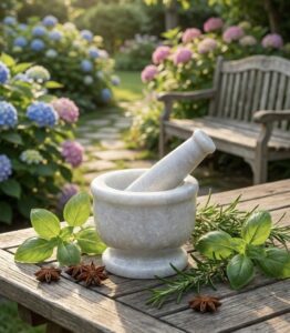 White marble khalbatta mortar and pestle 3 inch size for grinding spices, herbs, and pooja ingredients in traditional kitchen.