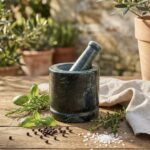 Ruliarams Black Royal Grind Marble Khalbatta Mortar and Pestle