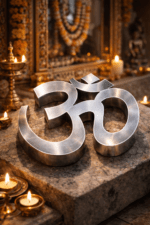 A premium steel Om Shanti wall accent designed for modern homes. Blending sacred symbolism with elegant minimal design, it enhances peace, positivity, and contemporary interiors. Available in 8”, 10”, and 12” round sizes.