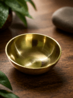 set of 4 pure brass diya bati oil holder bowls for pooja, mandir use, and diwali decoration in different sizes