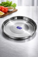 Badshah Classic Indian Stainless Steel Thali Set – Mirror Finish Dinner Plate Set (Pack of 6)