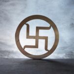 Polished steel Shubh Swastik wall art symbol for Vastu, ideal for home entrance, shop inauguration, Diwali decoration, and Griha Pravesh, available in 8, 10, and 12 inch sizes.