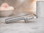 Jasper Classic Aluminium Ice Cream Scoop 8 inch silver metal scoop for serving ice cream, cookie dough, fruit, and food portions.