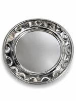 FloraShine stainless steel snack plate set of 6 with floral design, 8 inch lightweight plates for daily kitchen use, serving snacks and breakfast