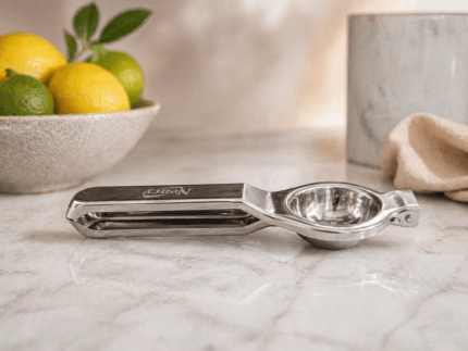 Nency stainless steel lemon squeezer set of 2 with 8 inch manual hand press citrus juicer for kitchen use.