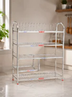 SteelNest 4-Tier Stainless Steel Utensil Rack 31x30 Inch | Heavy Duty Kitchen Organizer