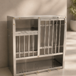 Premium stainless steel sheet rack with modern space-saving design for organizing kitchen utensils and storage essentials in modular kitchens.