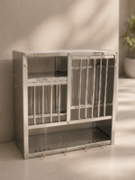 Premium stainless steel sheet rack with modern space-saving design for organizing kitchen utensils and storage essentials in modular kitchens.