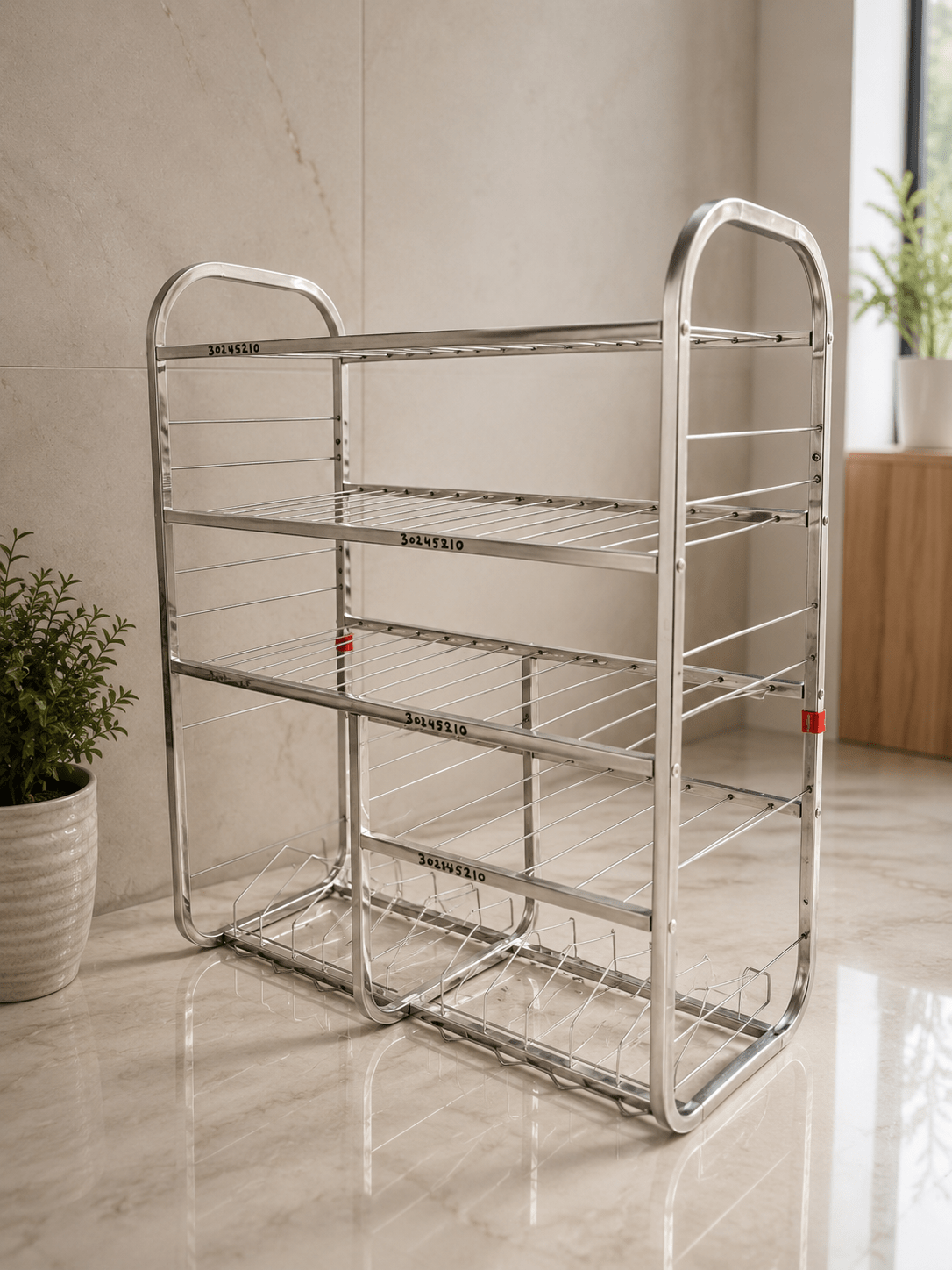 Priya SteelNest Elite Kitchen Rack 30x24 Inch | Premium Stainless Steel Dish Drying & Storage Organizer