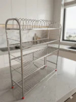 SteelNest 4-Tier Stainless Steel Utensil Rack 31x30 Inch | Heavy Duty Kitchen Organizer