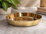Handcrafted Ruliarams Rajbhog Bronze Thali 9–9.5 inch with traditional hammered finish, premium Ayurvedic dining plate for healthy and mindful eating. Caption: