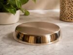 Handcrafted Ruliarams Rajbhog Bronze Thali 9–9.5 inch with traditional hammered finish, premium Ayurvedic dining plate for healthy and mindful eating. Caption: