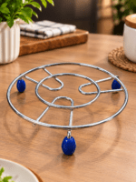 KOWS stainless steel hot utensil and bartan stand set of 2 for patila, bhagona, kadai and cooker