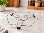 RuliaRams Stainless Steel Hexagon Bartan & Hot Utensil Stand – Set of 3