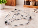 RuliaRams Stainless Steel Hexagon Bartan & Hot Utensil Stand – Set of 3