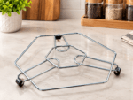 RuliaRams Stainless Steel Hexagon Bartan & Hot Utensil Stand – Set of 3
