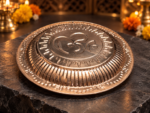 Ruliarams Pure Copper Om Surya Pooja Plate with Embossed Gayatri Mantra Design