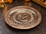 Ruliarams Pure Copper Om Surya Pooja Plate with Embossed Gayatri Mantra Design
